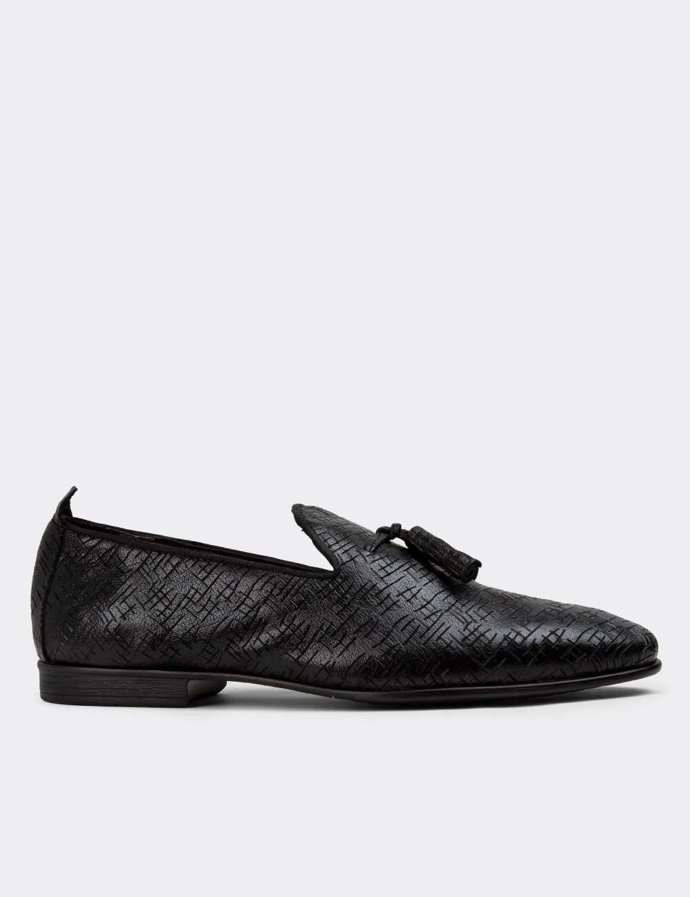 Erkek Siyah Hakiki Deri Loafer Ayakkabı - 01702MSYHC20