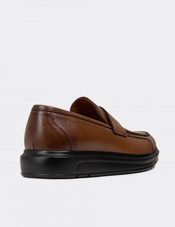 Hakiki Deri Kahverengi Erkek Loafer - 01564MKHVP03