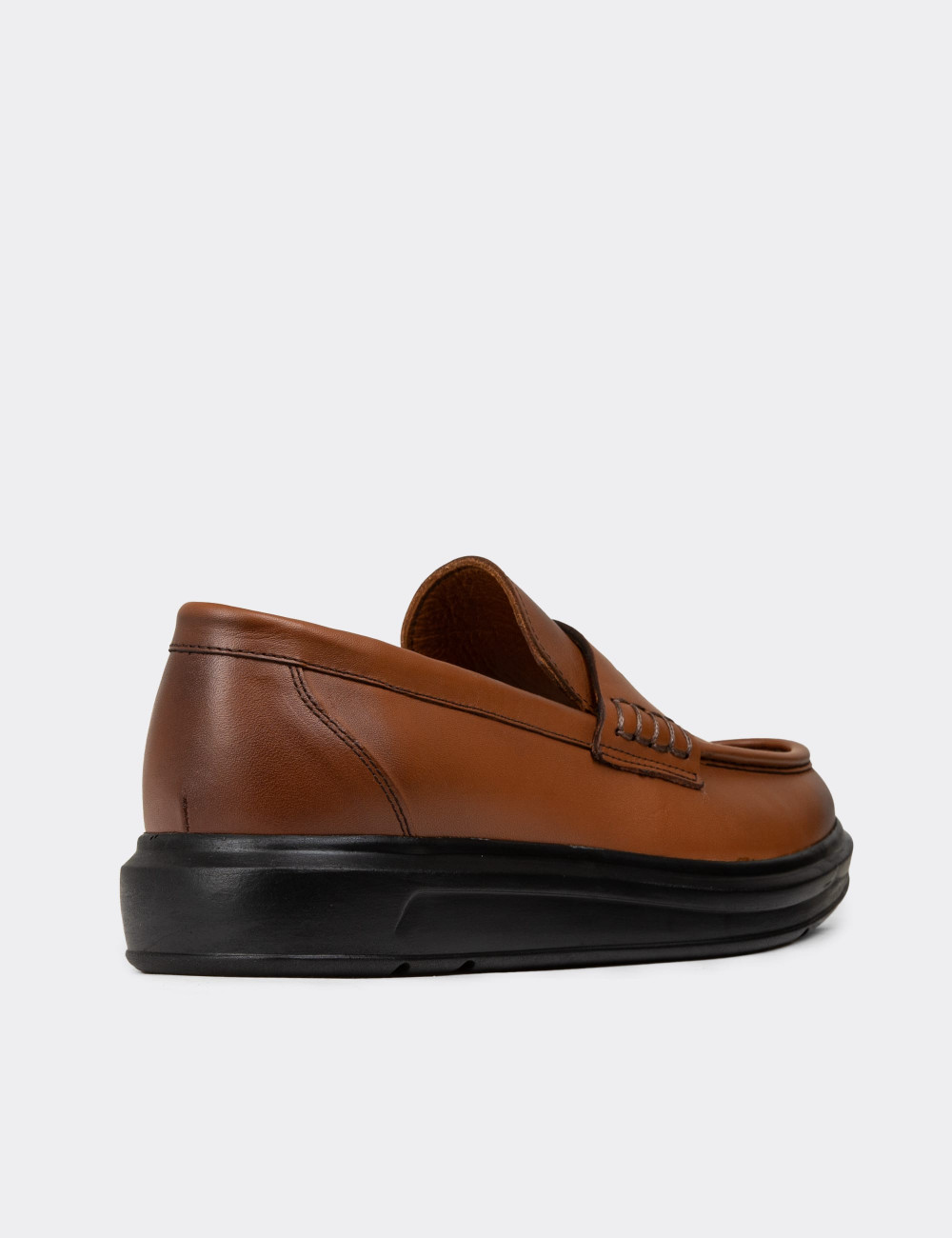 Erkek Hakiki Deri Taba Renk Loafer Ayakkabı - 02000MTBAP01