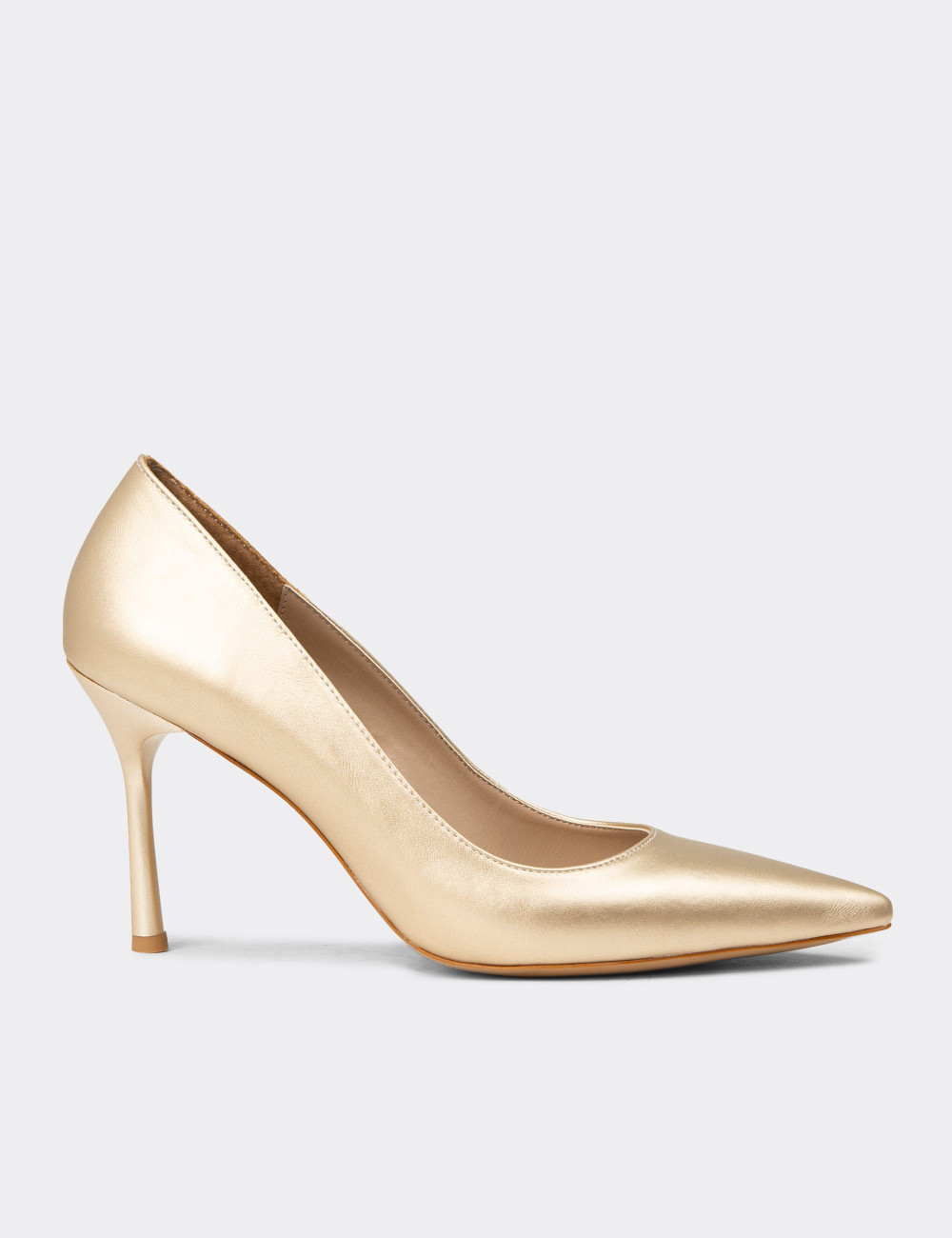 Kadın Altın Rengi Stiletto Topuklu Ayakkabı - P4539ZALTM01