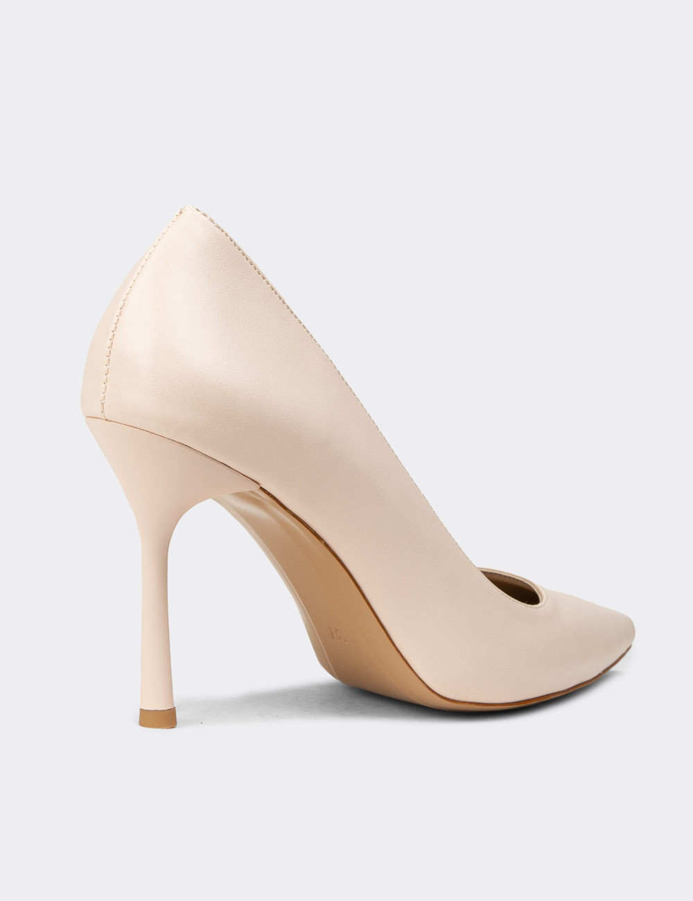 Kadın Bej Stiletto Topuklu Ayakkabı - P4539ZBEJM01