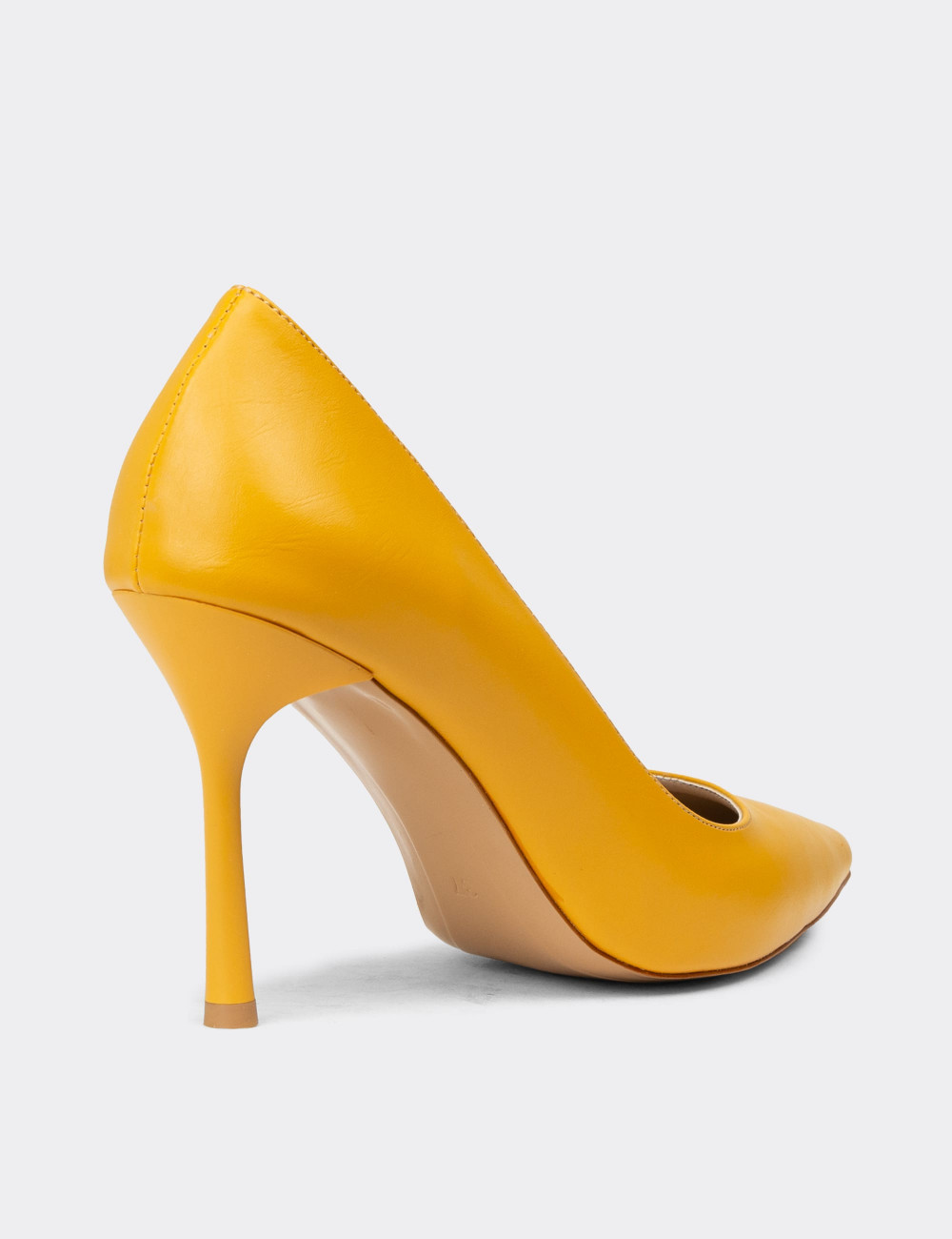 Kadın Hardal Renk Stiletto Ayakkabı - P4539ZHRDM01