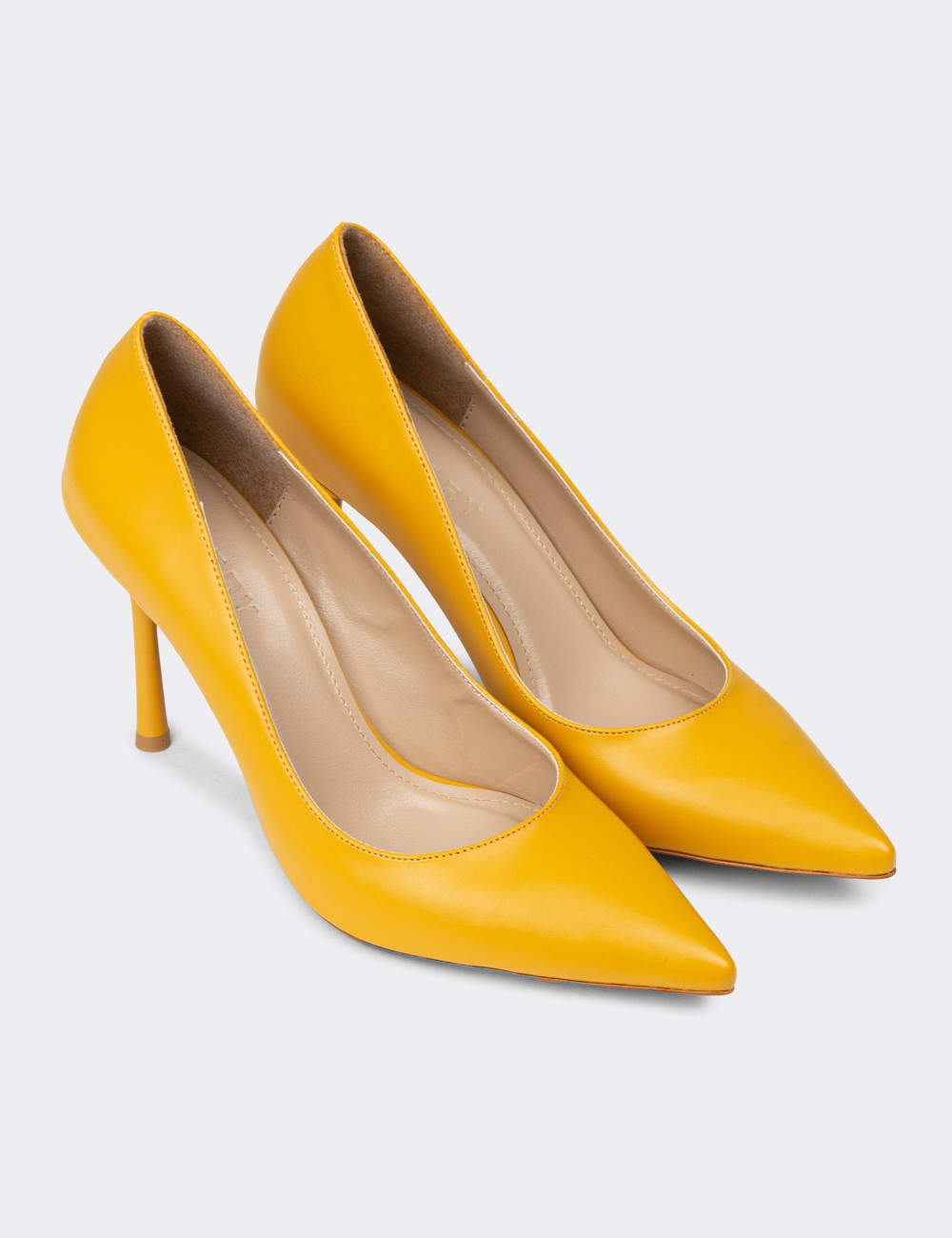 Kadın Hardal Renk Stiletto Ayakkabı - P4539ZHRDM01