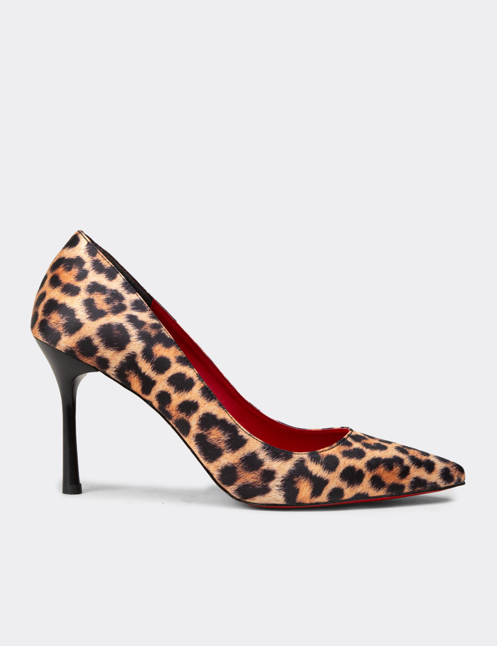Kadın Leopar Desenli Stiletto Topuklu Ayakkabı - P4539ZLPRM01