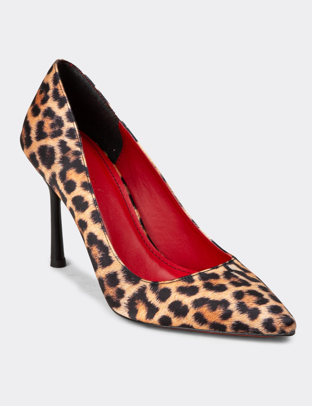 Kadın Leopar Desenli Stiletto Topuklu Ayakkabı - P4539ZLPRM01