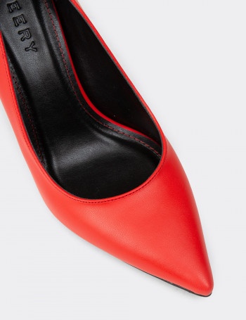 Kadın Nar Çiçeği Renk Stiletto Topuklu Ayakkabı - P4539ZNACM01