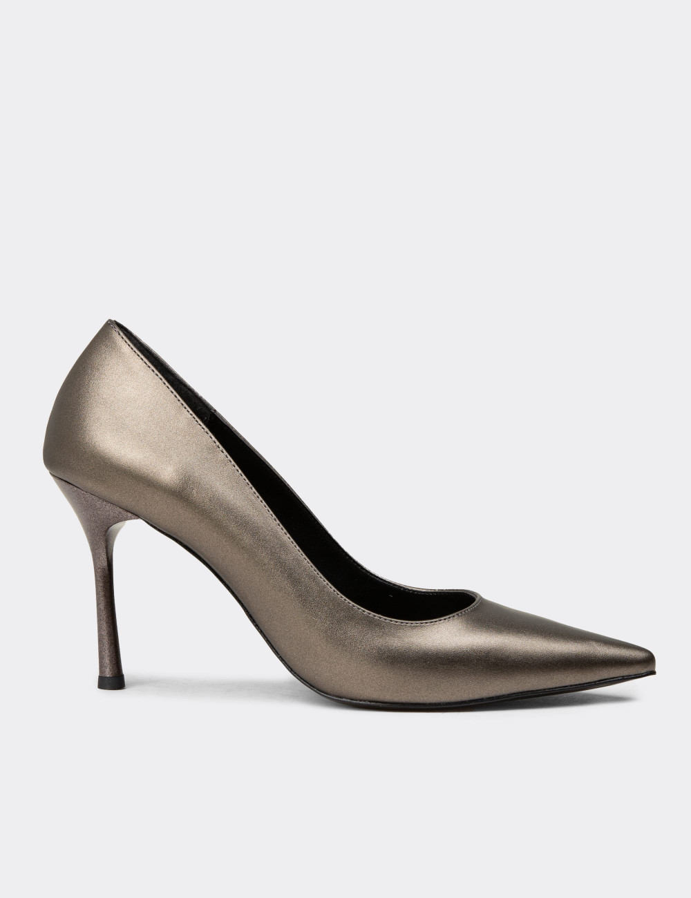 Kadın Platin Renkli Stiletto Topuklu Ayakkabı - P4539ZPLTM01