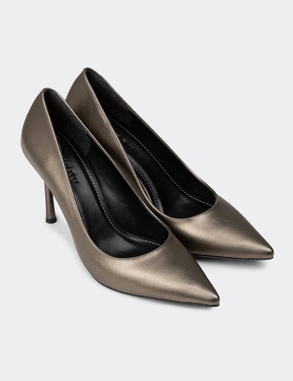Kadın Platin Renkli Stiletto Topuklu Ayakkabı - P4539ZPLTM01