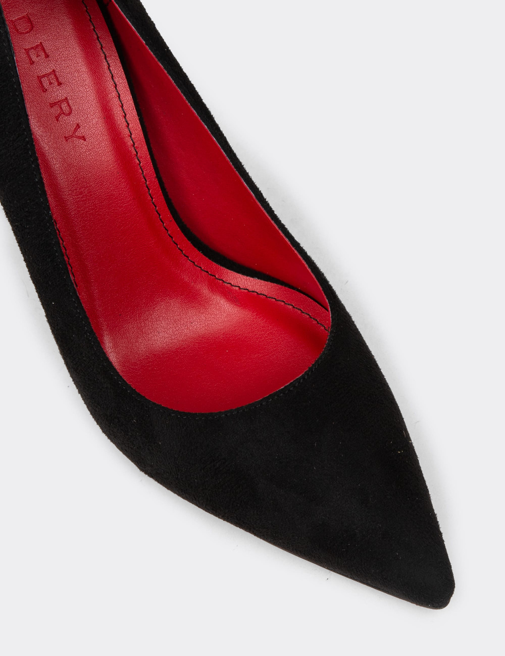 Kadın Siyah Süet Stiletto Topuklu Ayakkabı - P4539ZSYHM03