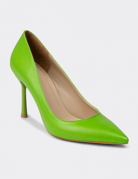 Kadın Yeşil Stiletto Topuklu Ayakkabı