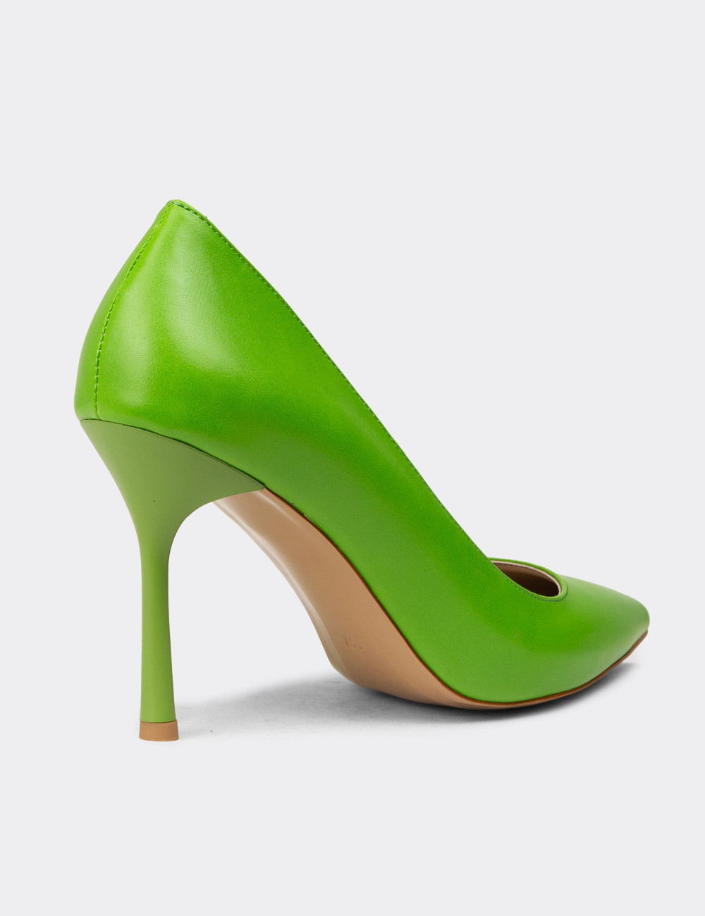 Kadın Yeşil Stiletto Topuklu Ayakkabı - P4539ZYSLM01