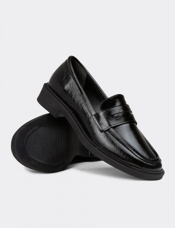 Kadın Rugan Siyah Mokasen - K9040ZSYHC01