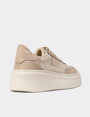 Kadın Bej Renk Sneaker Ayakkabı - CE488ZBEJC01