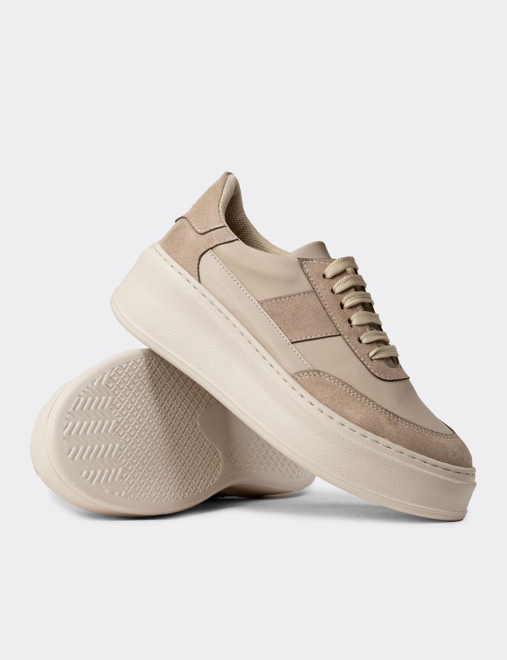 Kadın Bej Renk Sneaker Ayakkabı - CE488ZBEJC01