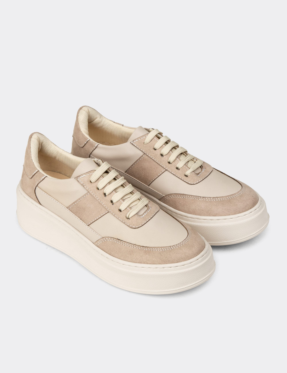 Kadın Bej Renk Sneaker Ayakkabı - CE488ZBEJC01
