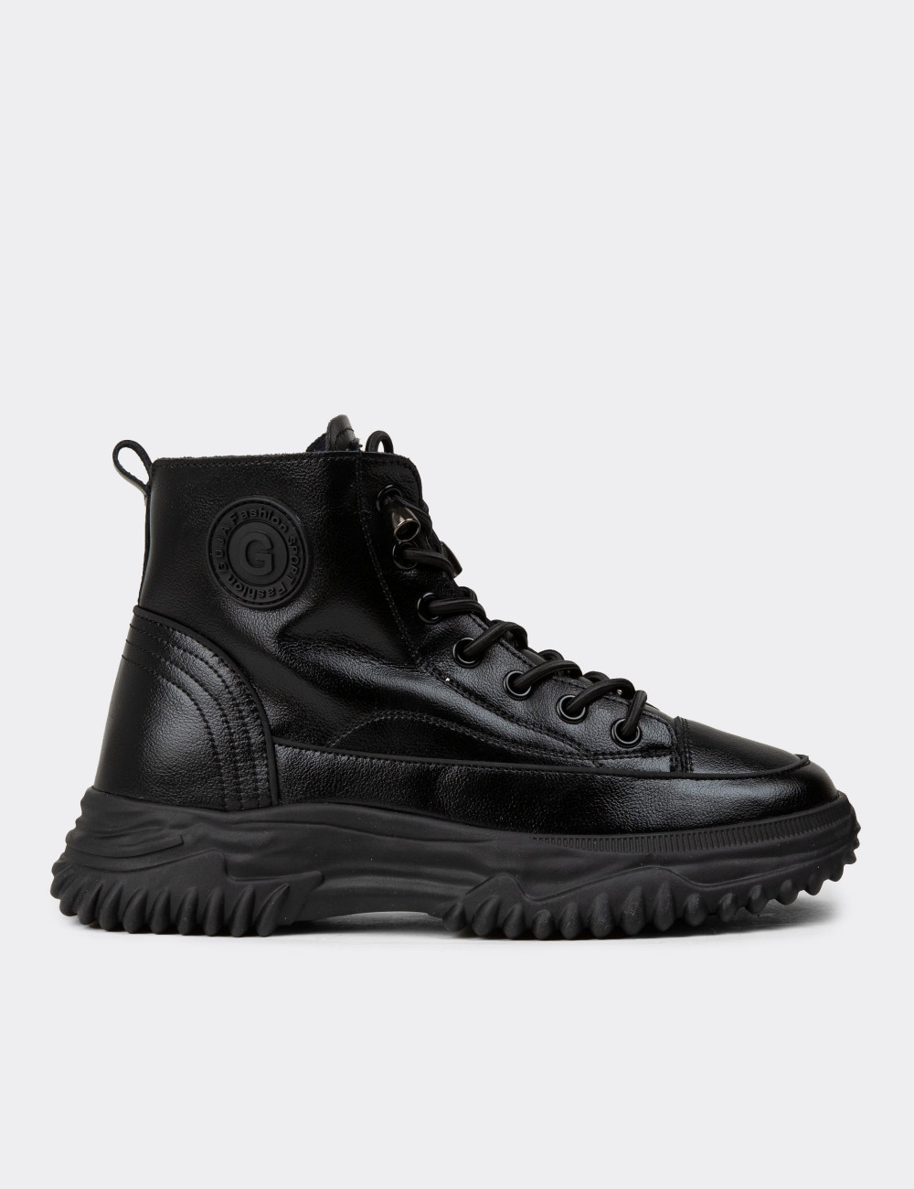 Kadın Siyah Hakiki Deri Sneaker Bot - 25310ZSYHC01