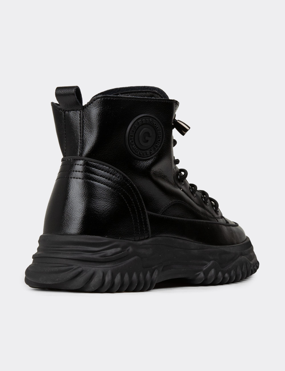 Kadın Siyah Hakiki Deri Sneaker Bot - 25310ZSYHC01