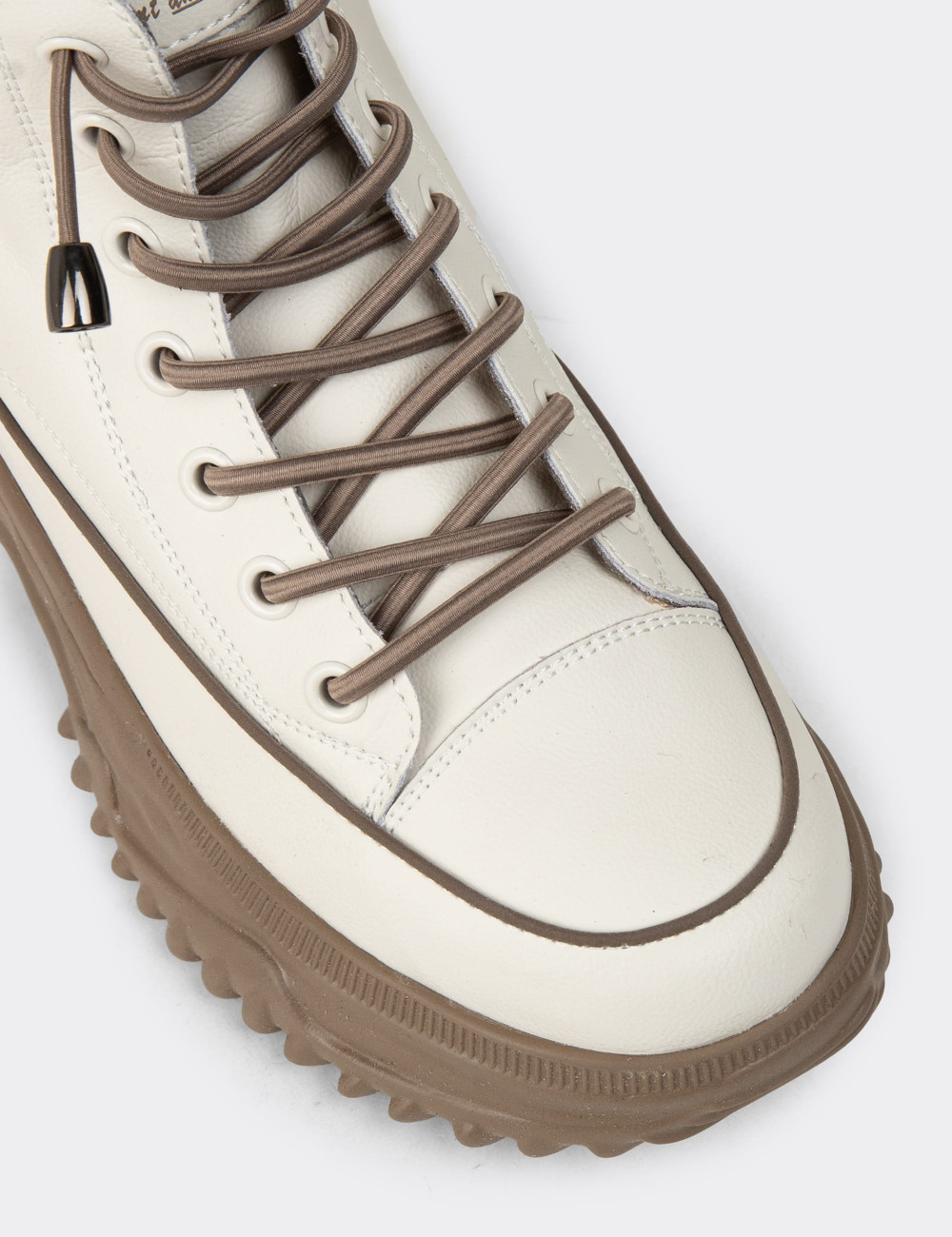 Kadın Hakiki Deri Bej Sneaker Bot - 25310ZBEJC01