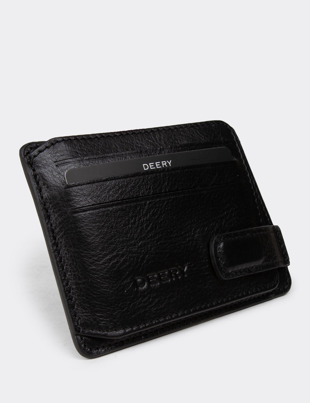 Erkek Siyah Hakiki Deri Yatay Cüzdan - 00521MSYHZ02