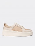 Kadın Bej Sneaker Ayakkabı