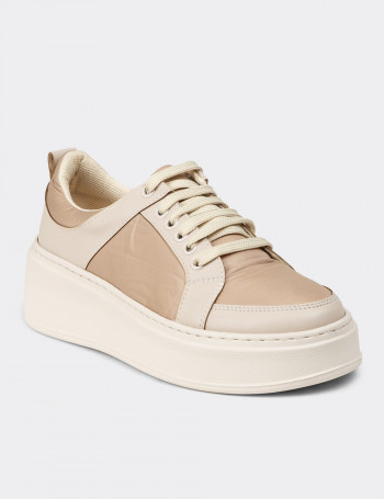 Kadın Bej Sneaker Ayakkabı