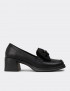 Deery Ayakkabı Deery Fiyonk Kadın Siyah Detaylı Loafer