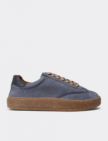 Kadın Nubuk Lacivert Sneaker Ayakkabı