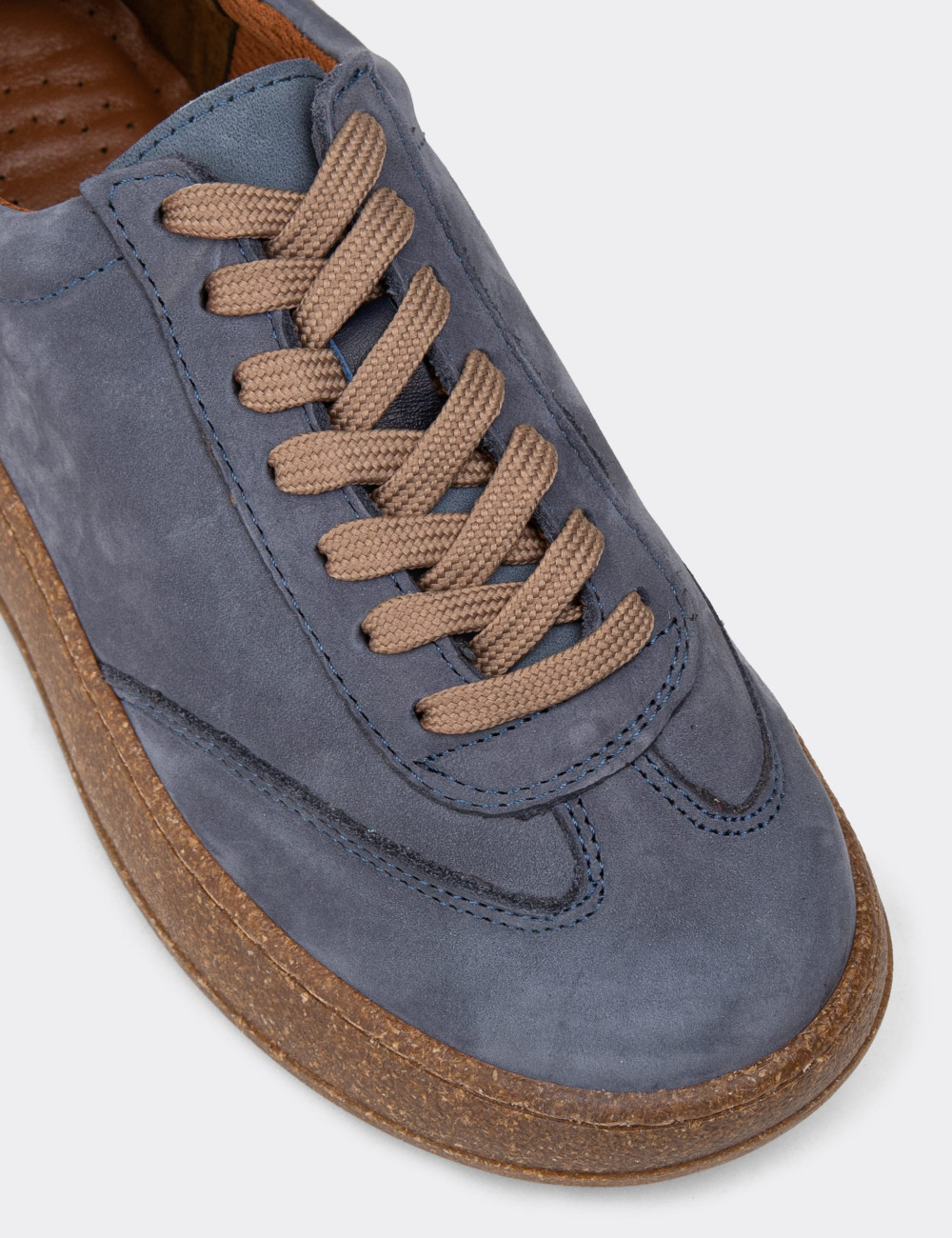 Kadın Nubuk Lacivert Sneaker Ayakkabı - SE620ZLCVC01