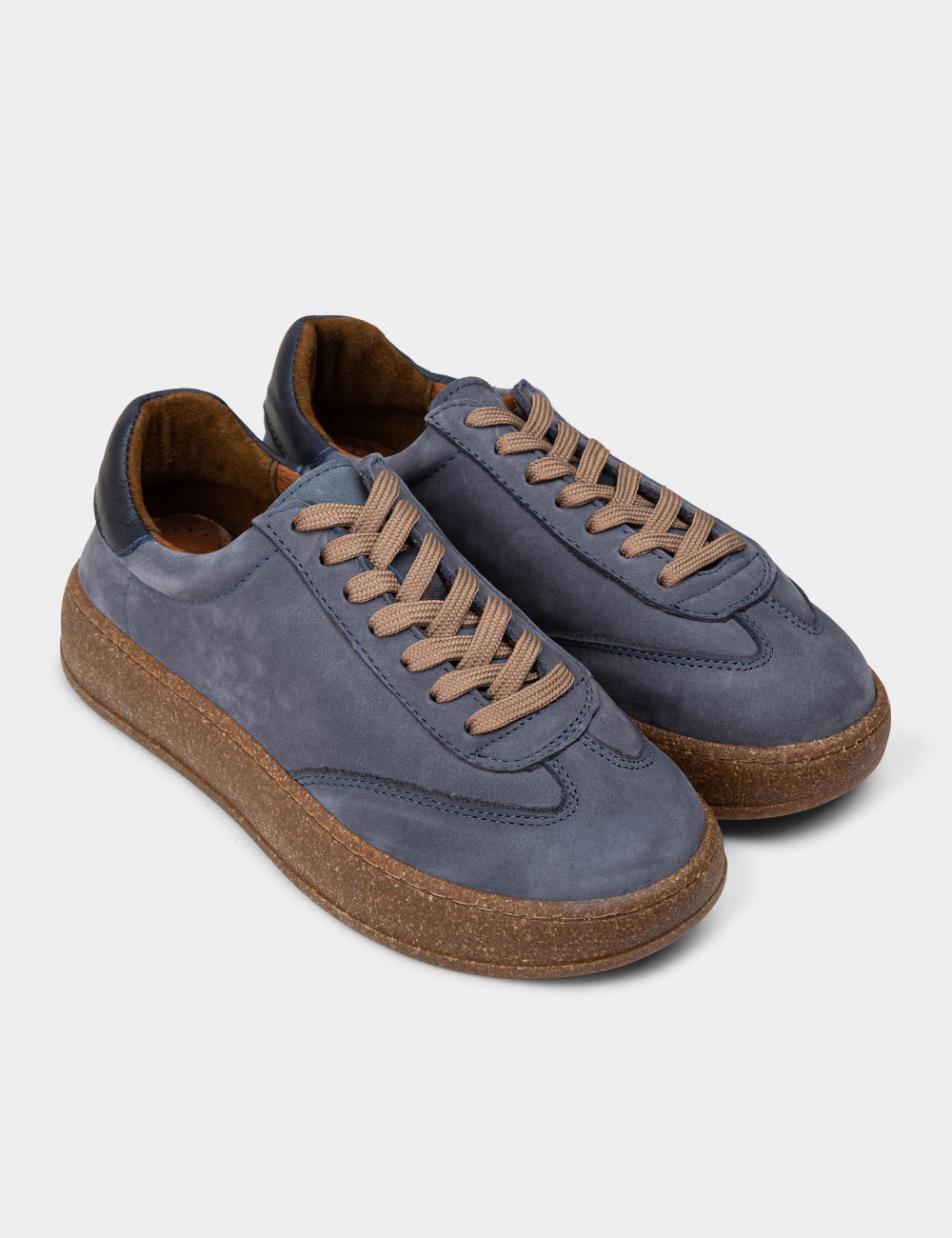 Kadın Nubuk Lacivert Sneaker Ayakkabı - SE620ZLCVC01