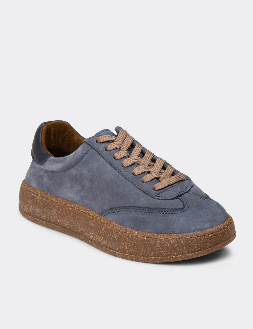 Kadın Nubuk Lacivert Sneaker Ayakkabı - SE620ZLCVC01