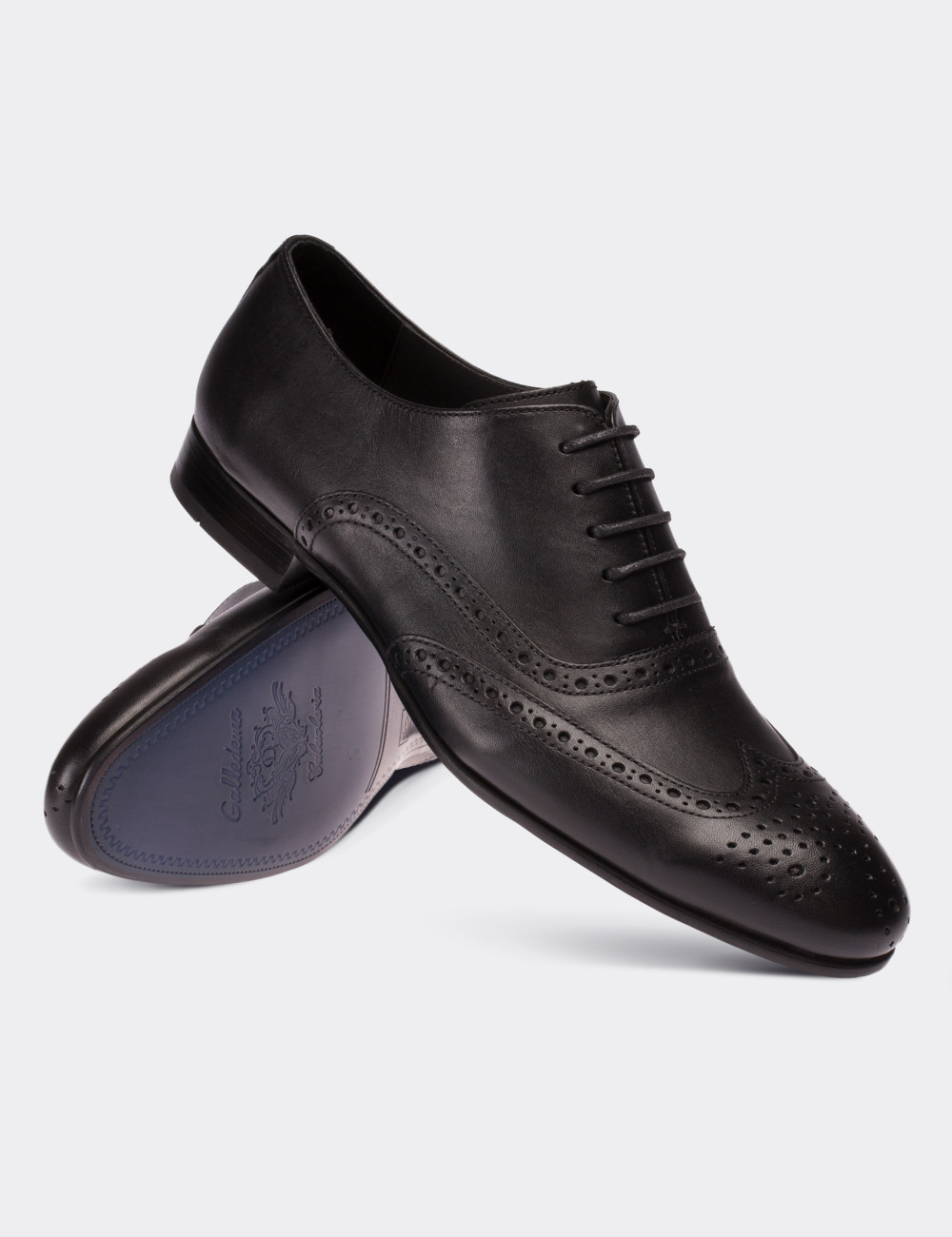 Hakiki Deri Siyah Klasik Erkek Ayakkabı - 01785MSYHM02