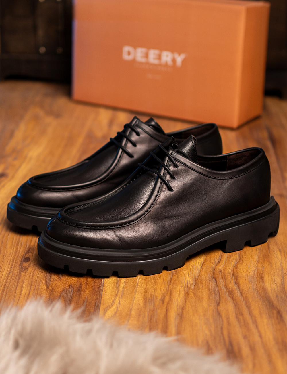 Erkek Hakiki Deri Siyah Günlük Ayakkabı - 01851MSYHE01