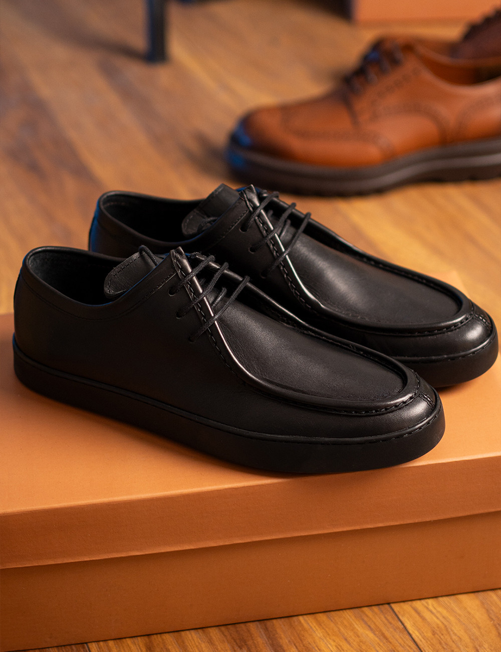 Erkek Hakiki Deri Siyah Günlük Ayakkabı - 01926MSYHC05 Erkek Hakiki Deri Siyah Günlük Ayakkabı - 01926MSYHC05