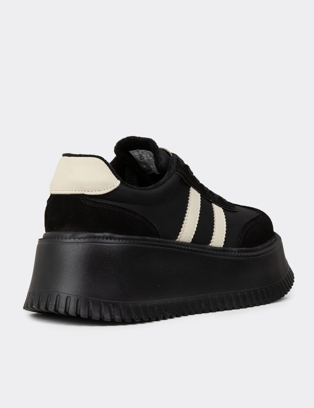 Kadın Siyah Hakiki Süet Platform Sneaker - E8031ZSYHC01