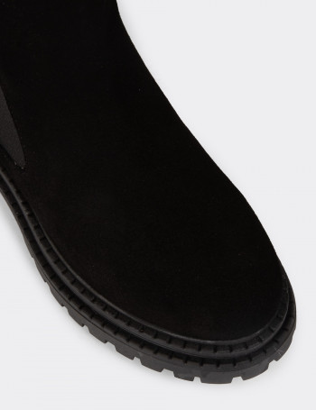 Kadın Hakiki Süet Siyah Bot - 61821ZSYHC01