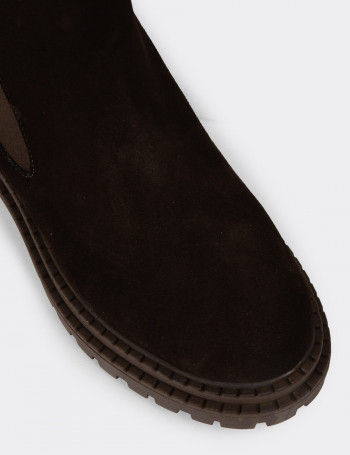 Kadın Hakiki Süet Kahverengi Bot - 61821ZKHVC01