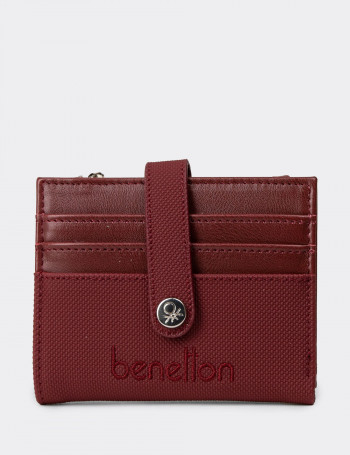 Kadın Bordo Yatay Cüzdan - Benetton