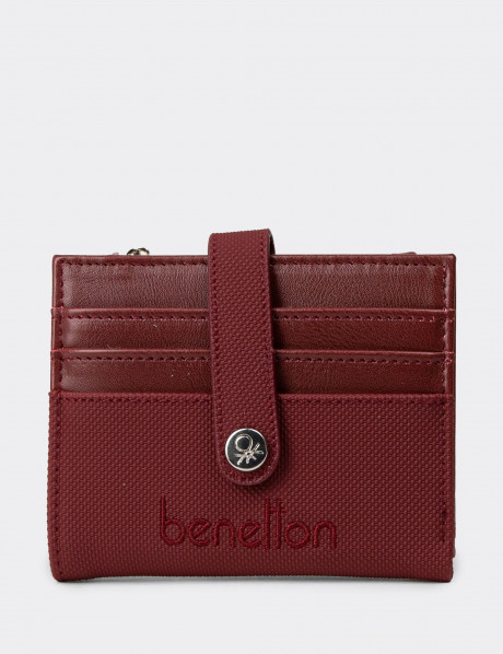 Kadın Bordo Yatay Cüzdan - Benetton