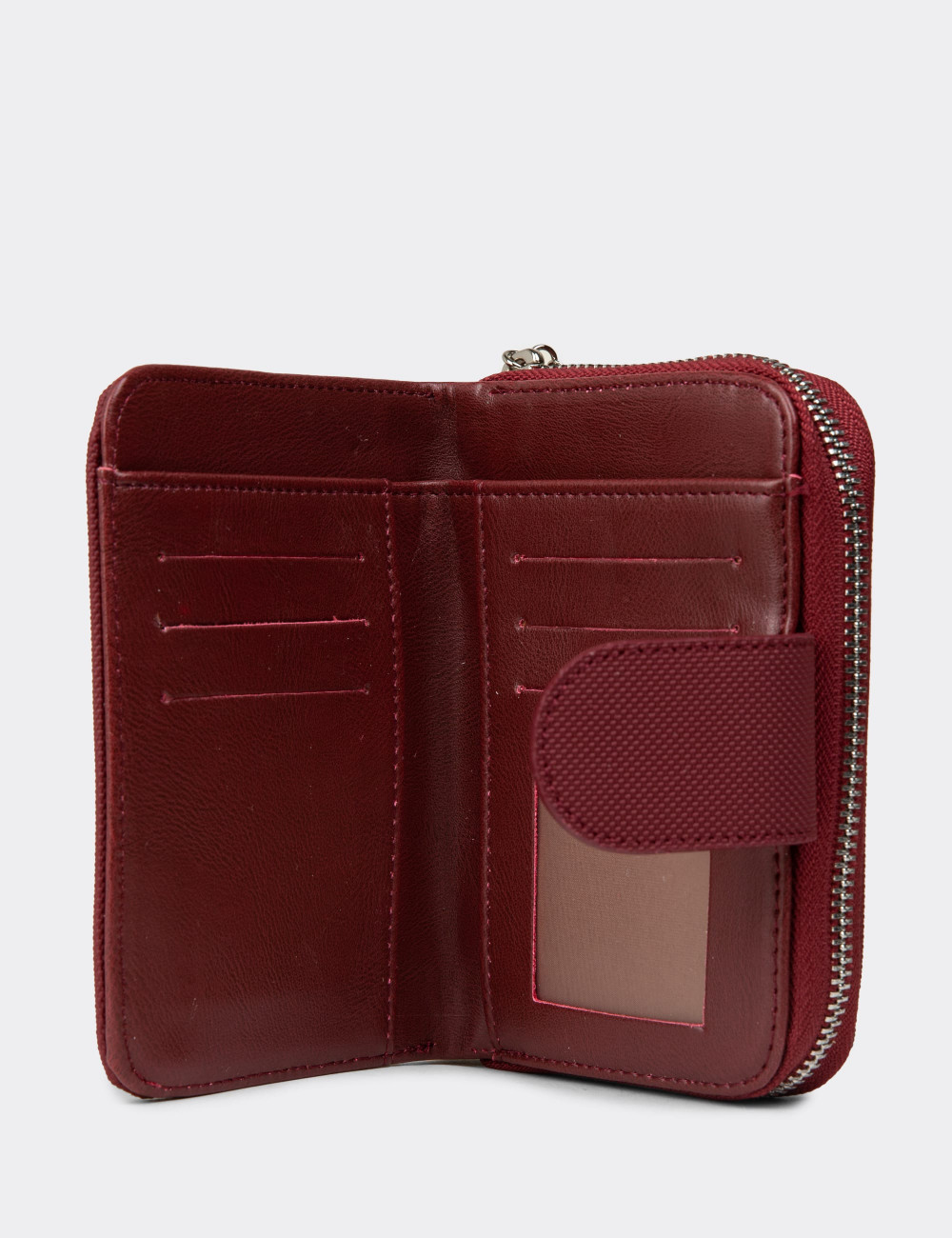 Kadın Bordo Yatay Cüzdan - Benetton - B0658ZBRDZ01