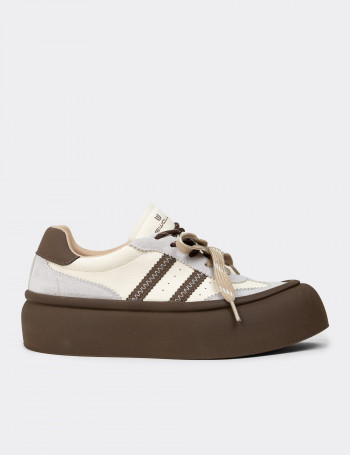 Kadın Bej Sneaker Ayakkabı