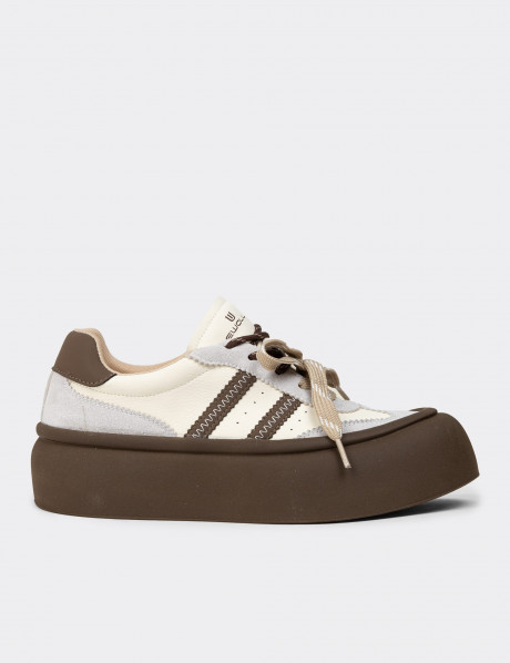 Kadın Bej Sneaker Ayakkabı
