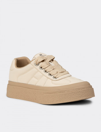 Kadın Bej Sneakers Ayakkabı