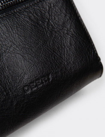 Hakiki Deri Siyah Erkek Çanta Çantası - 08404MSYHY01