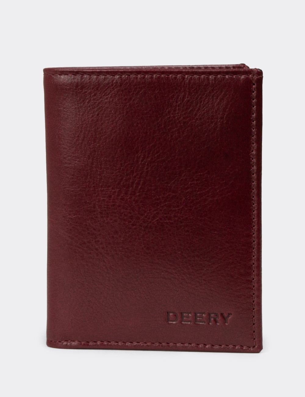 Hakiki Deri Bordo Dikey Erkek Cüzdanı - 00216MBRDZ01