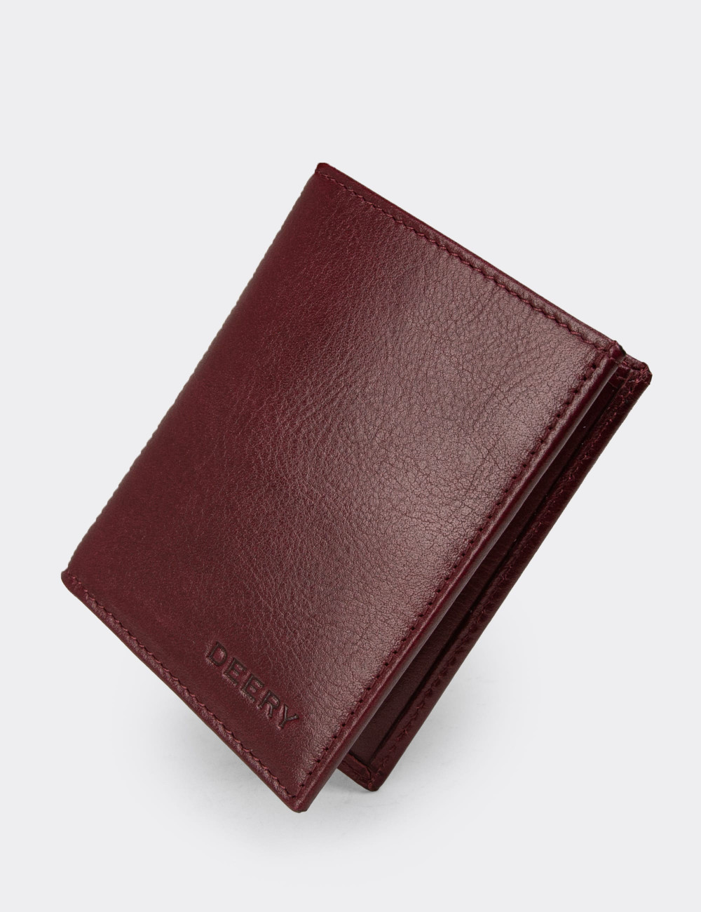 Hakiki Deri Bordo Dikey Erkek Cüzdanı - 00216MBRDZ01