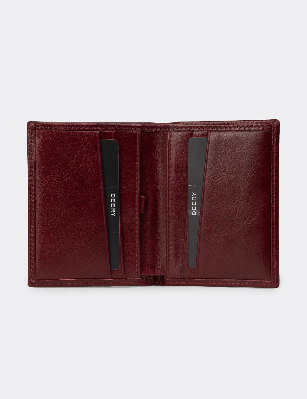 Hakiki Deri Bordo Dikey Erkek Cüzdanı - 00216MBRDZ01