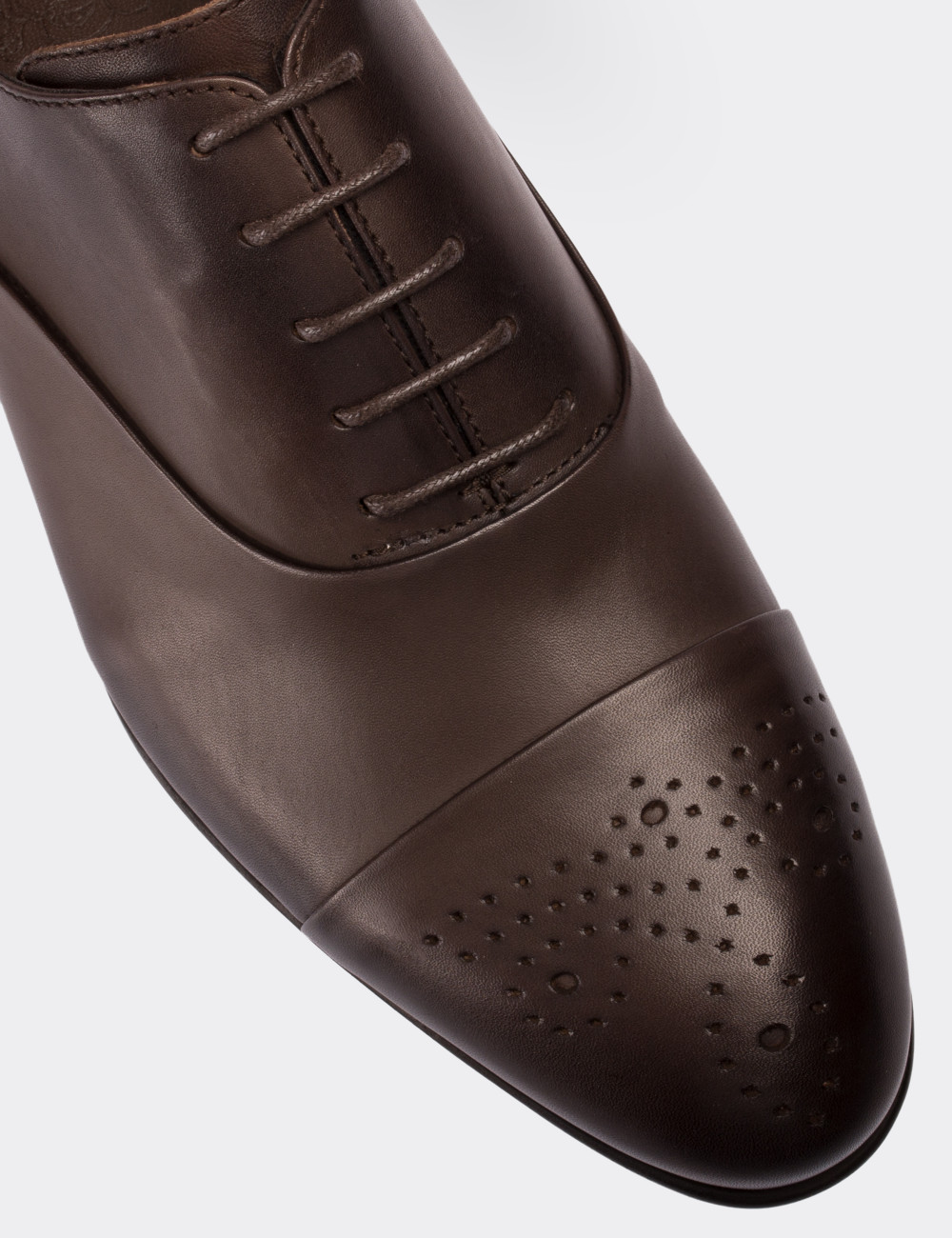 Hakiki Deri Vizon Rengi Klasik Erkek Ayakkabı - 01653MVZNM01