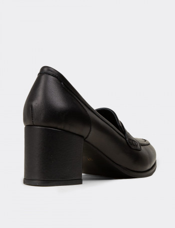 Kadın Hakiki Deri Siyah Topuklu Makosen - A3440ZSYHM01