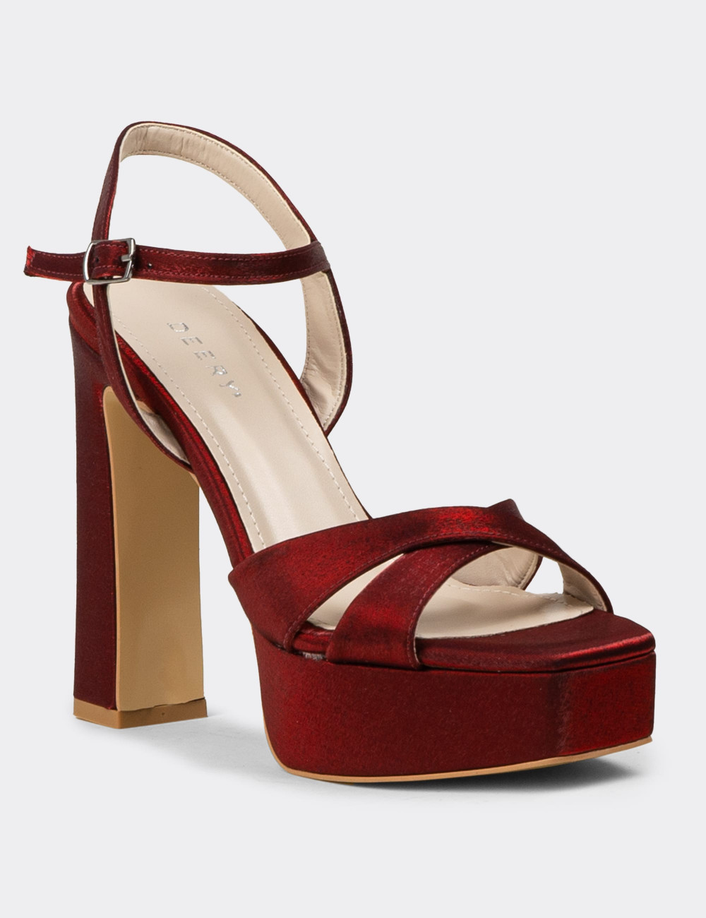 Kadın Bordo Platform Topuk Abiye Ayakkabı - SM210ZBRDM01