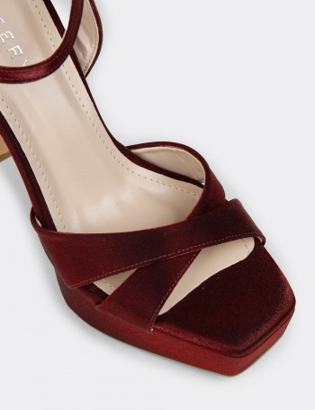 Kadın Bordo Platform Topuk Abiye Ayakkabı - SM210ZBRDM01